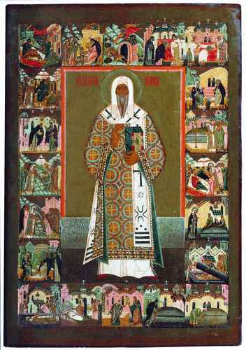 Алексий Митрополит с житием. ХVI в, 12x16x1,8 см, арт А665 Алексий Митрополит с житием. ХVI в, 12x16x1,8 см, арт А665