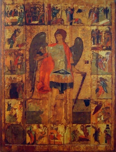 Андрей Рублёв (1360-е - 1430) - Архангел Михаил с клеймами, арт A001