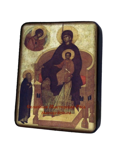Богоматерь с младенцем на престоле, с предстоящим Преподобным Сергием Радонежским, арт И1164