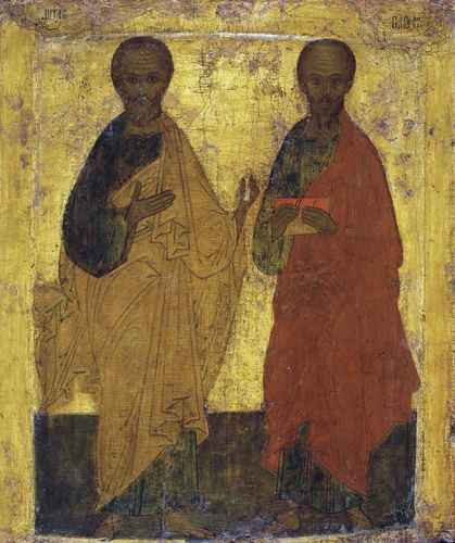 Апостолы Пётр и Павел. XVI в, 12x16x1,8 см, арт А1359 Апостолы Пётр и Павел. XVI в, 12x16x1,8 см, арт А1359