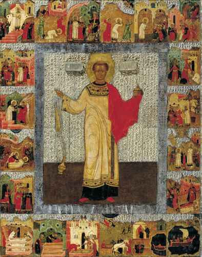 Архидиакон Стефан с житием в двадцати клеймах. 1658 г, 12x16x1,8 см, арт А378