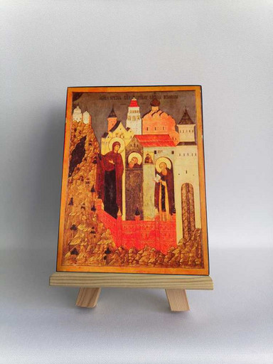 Явление Богоматери Кириллу. 9x12x3 см, арт Б0194