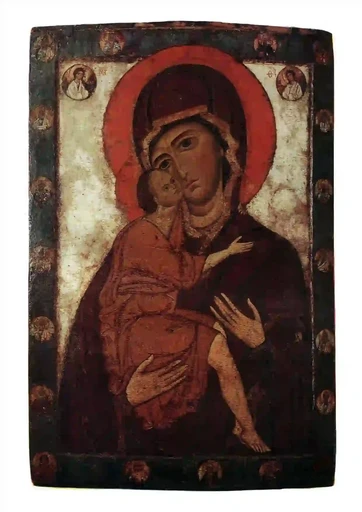 Белоезерская икона Умиление, 12x16x3 см, арт А6912