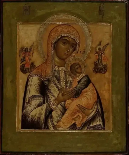 Богоматерь Страстная. Конец XVII века, 12x16x3 см, арт А7221