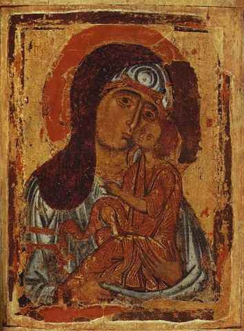 Богоматерь Умиление, XII век, 12x16x3 см, арт А4908