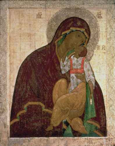 Божья Матерь Умиление, XVI век, 12x16x3 см, арт А1483