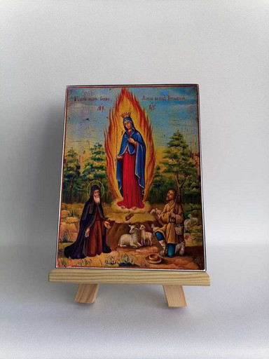 Чудесное явление Божией Матери на горе Почаевской. XIX век. 9x12x3 см, арт Б0188