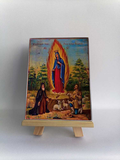 Чудесное явление Божией Матери на горе Почаевской. XIX век. 15x20 см, арт Б0188