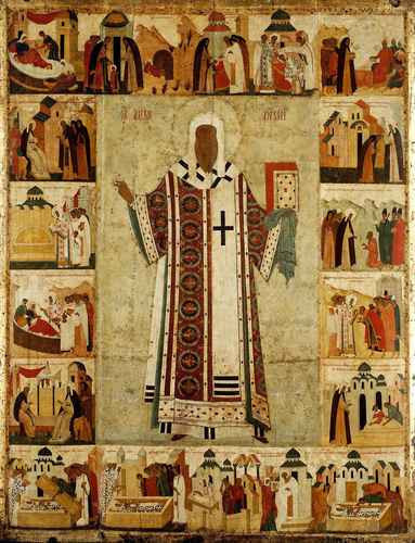 Дионисий (ок.1440-1502) - Святой митрополит Алексий с житием, 12x16x3 см, арт А438