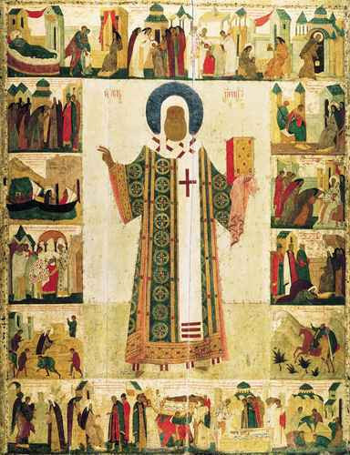 Митрополит Пётр с житием. 1480-е. Дионисий, 12x16x3 см, арт А409