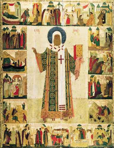 Митрополит Пётр с житием. 1480-е. Дионисий, 15x20 см, арт А409
