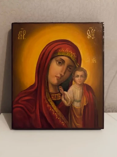 Рукописная икона "Пресвятая Богородица Казанская", арт Ир019
