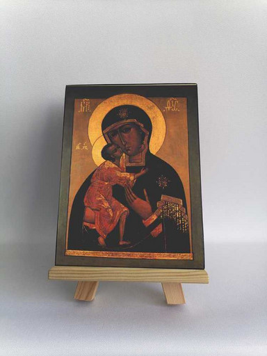 Феодоровская-Костромская икона Божией Матери. 12x16x3 см, арт Б0190 Феодоровская-Костромская икона Божией Матери. 12x16x3 см, арт Б0190