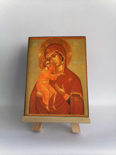 ФЕОДОРОВСКАЯ Список с иконы XVIII века. 9x12x3 см, арт Б0189