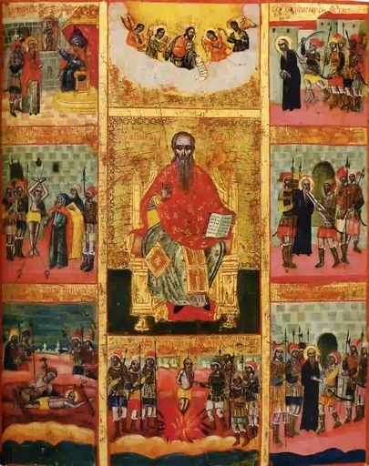 Харалампий Магнезийский с житием, 12x16x3 см, арт А4290 Харалампий Магнезийский с житием, 12x16x3 см, арт А4290