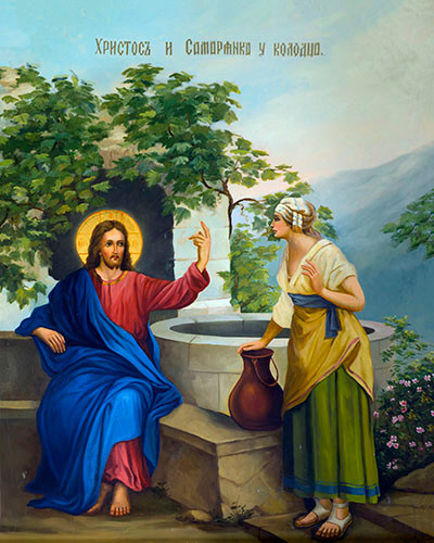 Христос и самарянка, 15x20 см, арт Ик20316