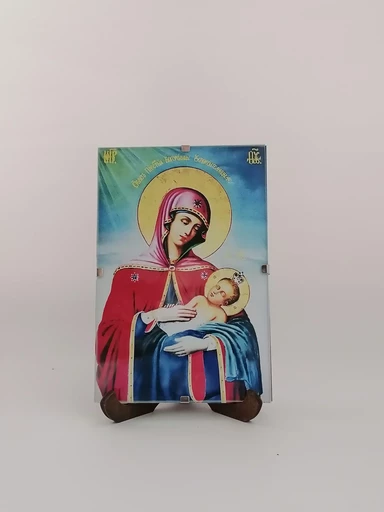 Православная освященная икона "Пресвятая Богородица Успокоительница" под стеклом (рамка-клип), арт Ипс-010, 10х15x1,5 см