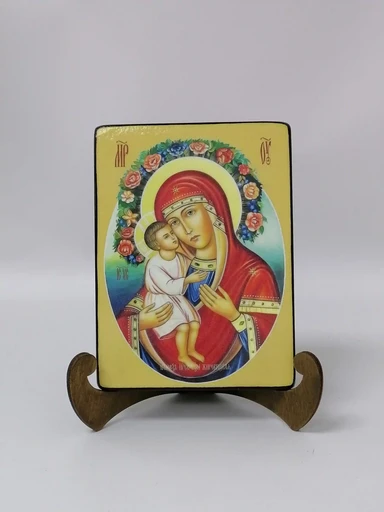 Жировицкая икона божьей матери, 12x16x3 см, арт Ид3460-2 Жировицкая икона божьей матери, 12x16x3 см, арт Ид3460-2