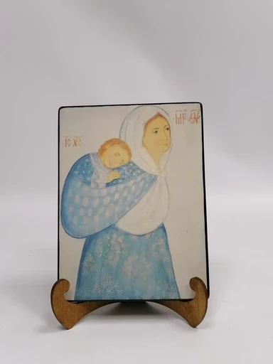 Богородица Несущая в платке, 15x20x1,8 см, арт А4491