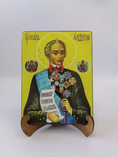 Святой Александр Суворов, 12x16x1,8 см, арт А5548