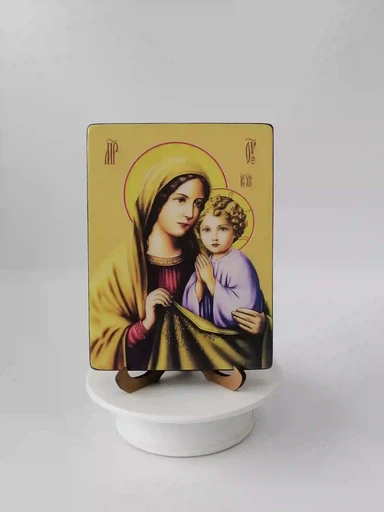 Пресвятая Дева Мария с младенцем, 12x16x1,8 см, арт Ид3622-3