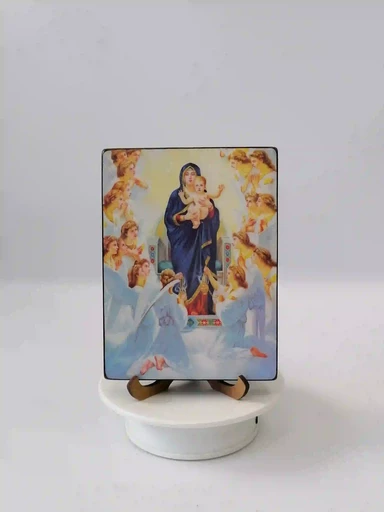 Пресвятая Дева Мария с младенцем, 15x20x1,8 см, арт Ид3620