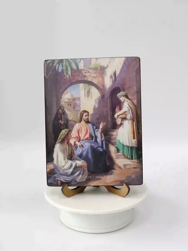 Христос в доме Марфы и Марии, 15x20x1,8 см, арт Ид4840