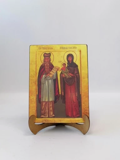 Пророк Захария и Праведная Елисавета, 18x24x3 см, арт И278