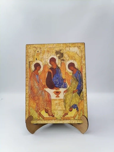 Святая Троица, Андрей Рублёв, 30x40x3 см, арт А349 Святая Троица, Андрей Рублёв, 30x40x3 см, арт А349