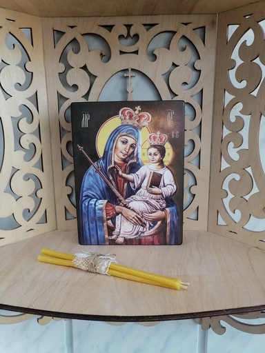 Марьиногорская икона Божьей матери, 12x16x3 см, арт Ид3536 Марьиногорская икона Божьей матери, 12x16x3 см, арт Ид3536