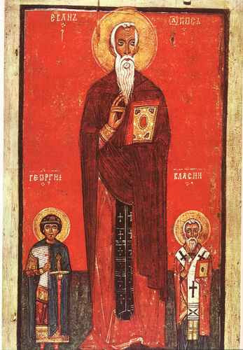 Иоанн Лествичник с Георгием и Власием 13 в, 12x16x3 см, арт А1361