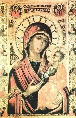 Иверская икона Божией Матери. XIX, 15x20 см, арт А3654