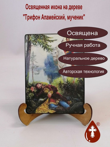 Трифон Апамейский, мученик, 12x16x3 см, арт Ид4257-2