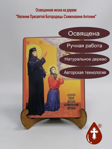 Явление Пресвятой Богородицы Схимонахине Антонии, 12x16x3 см, арт А7300