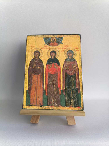 Мцц. Ирина, Фекла, Евфимия, 12x16x1,8 см, арт Б0397