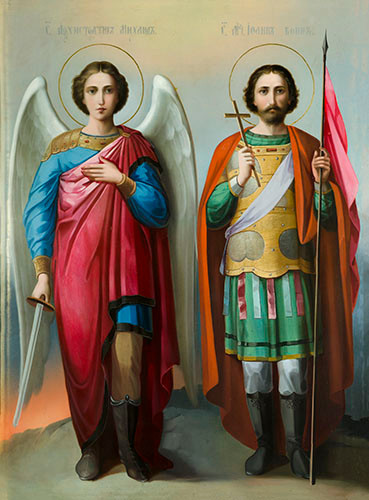 Михаил, арх. и Иоанн Воин, мч., 30x40x4 см, арт Ик24416