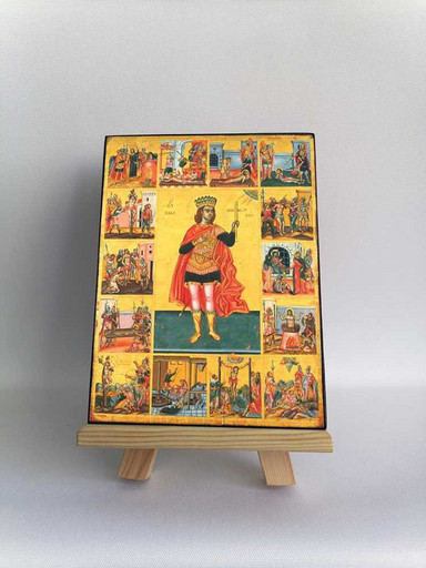 Мученик Гаведдай с житием, 9x12x3 см, арт Б0355