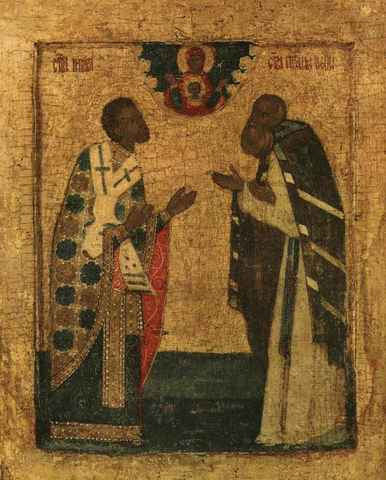 Никита, епископ Новгородский и Сергий Радонежский, 1560 год, 15x20 см, арт А4866