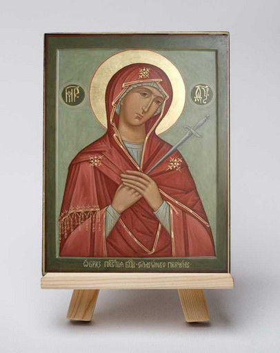 Пресвятая Богородица Симеоново проречение (умягчение злых сердец), 2003 г. 12x16x1,8 см, арт Б0162 Пресвятая Богородица Симеоново проречение (умягчение злых сердец), 2003 г. 12x16x1,8 см, арт Б0162