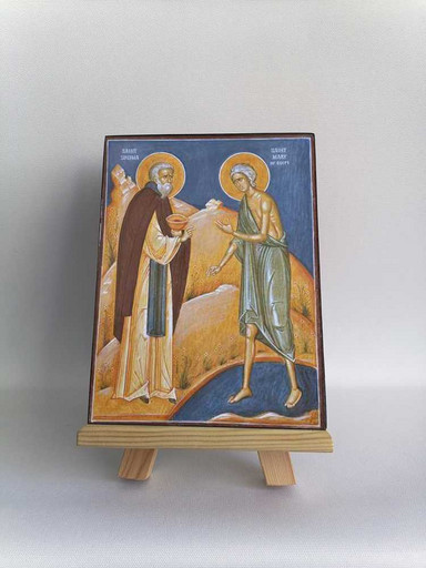 Преподобный Зосима и Мария Египетская, 15x20 см, арт А229