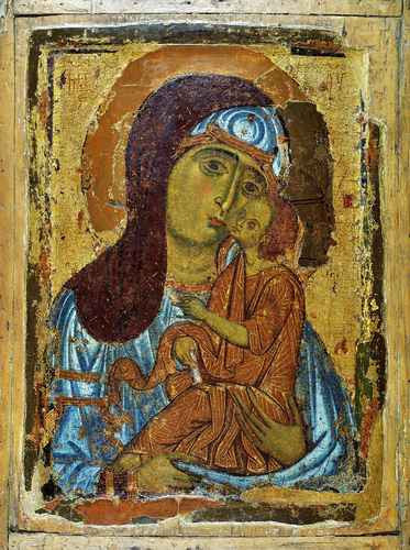 Пресвятая Богородица Умиление (Елеуса), 12x16x3 см, арт А418