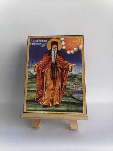 Прп. Евдоким. Греция. 1842 г, 12x16x3 см, арт Б0410