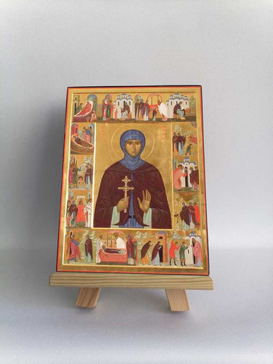 Евфросиния с житием, 7,5x10x1,8 см, арт Б0415
