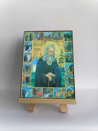 Герман Аляскинский с житием, 7,5x10x1,8 см, арт Б0352