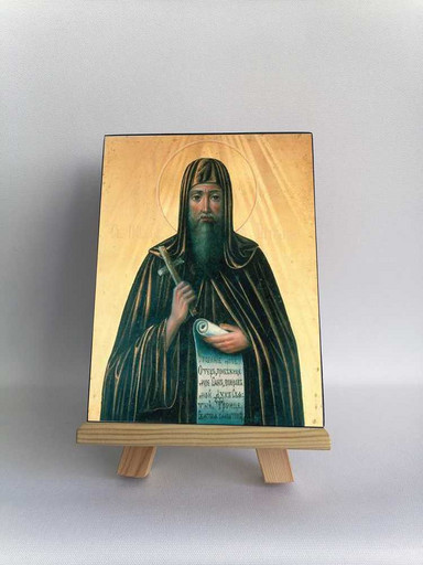 Прп. Виталий. Икона. Россия. XIX в., 12x16x3 см, арт Б0252