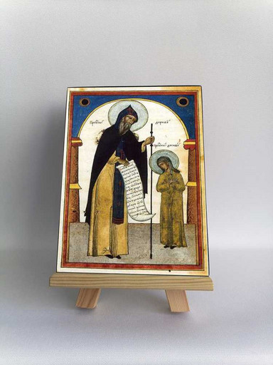 Прпп. Дорофей и Досифей, 9x12x3 см, арт Б0418