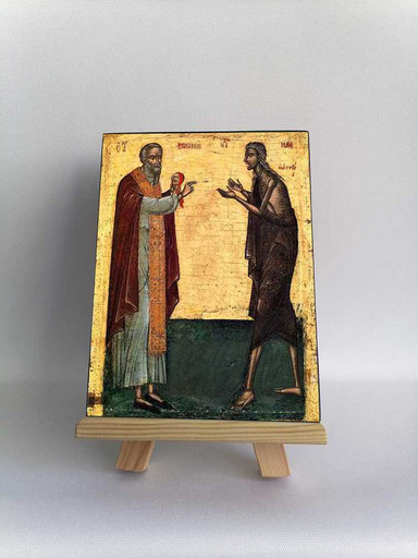 Прпп. Зосима и Мария Египетская, 12x16x1,8 см, арт А242