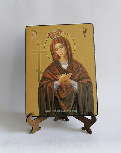Свято-крестовская икона божьей матери, 15x20 см, арт Ид3651