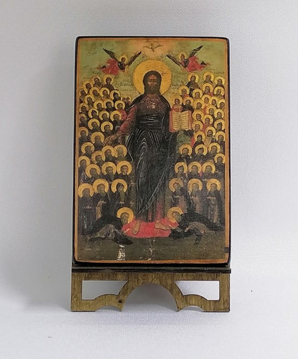 Двухсторонняя икона (Господь Спас Всемилостивый, Богородица Вертоград Заключенный), арт В8277