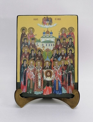 Собор святых Савв, 15x20х1,8 см, арт Ид4888